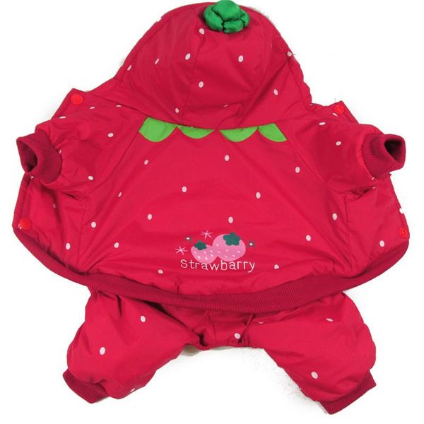 

dog apparel sweet festival x-mas clothes warm pet jumper jumpsuit strawberry puppy coat jacket winter overcoat outerwear for small