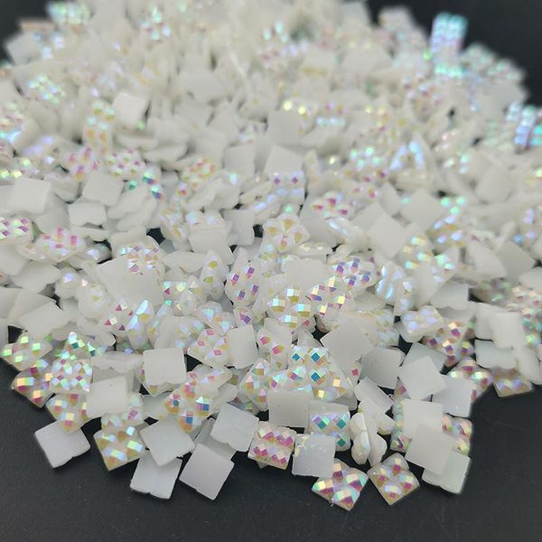 

nail art decorations 4mm square resin non fix rhinstone glitter strass colorful rhinestones for nails decoration, Silver;gold