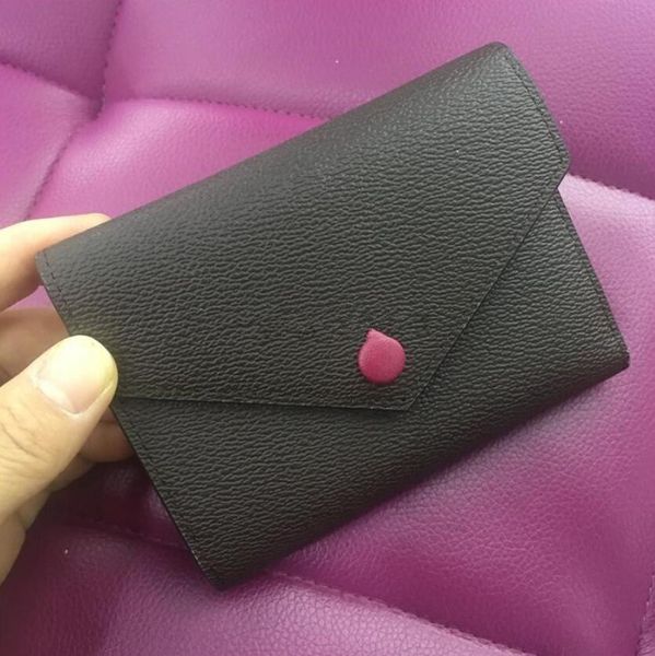 

l152 women original box purses luxury real leather multicolor short wallet card holder classic zipper pocket designer wallets, Red;black