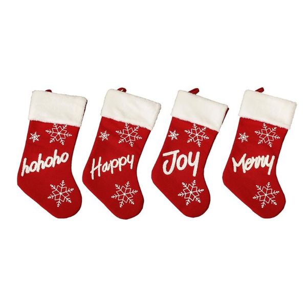 

christmas decorations stockings 19 inch classic red and white plush stocking candy gift bag for family holiday xmas party decor