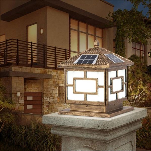 

solar outdoor light led post waterproof modern pillar lighting for patio porch balcony courtyard villa wall lamps