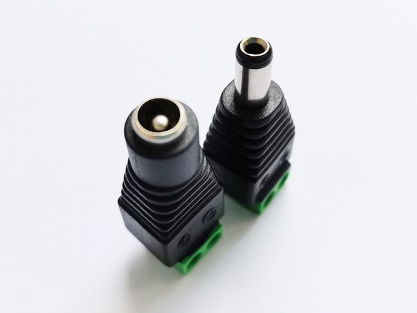 DC masculino + fêmea 5.5x2.5mm Power 12V 24V conector adaptador macho plugue para cctv / 10pairs (20pcs)