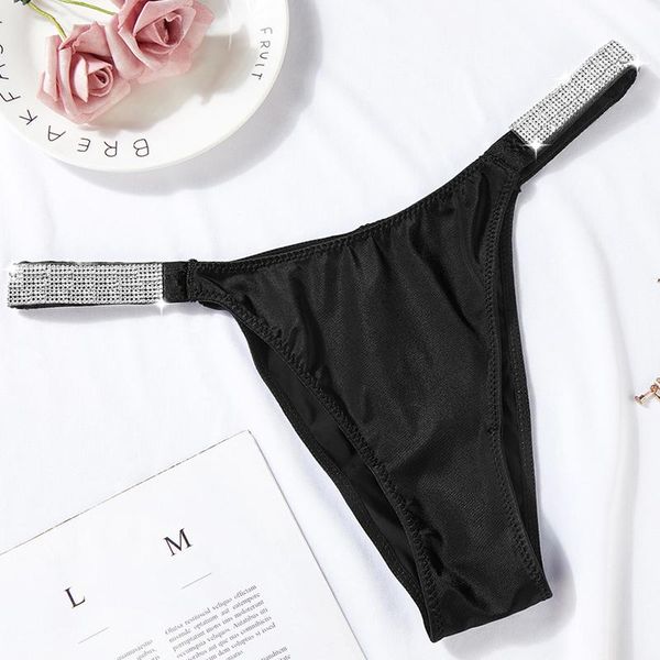 

women's panties rhinestones low waist women g string brand design intimates underwear cotton comfort seamless briefs lingerie, Black;pink