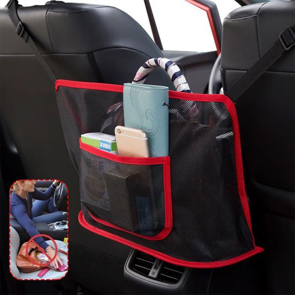

car organizer net pocket handbag holder auto interior accessories nin668
