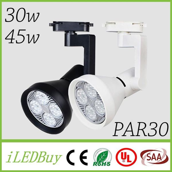 

30pcs cree 30w 45w led track light rail 30 spotlight ac 110v 220v bulb warm white/cold white lights