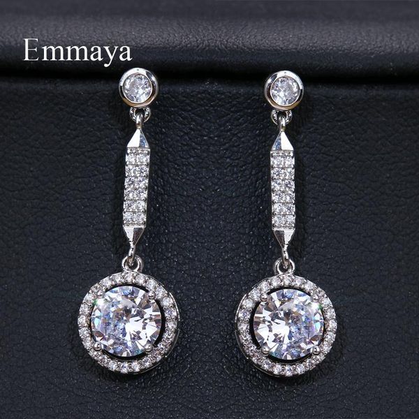 

dangle & chandelier emmaya three color brilliant present circle female carbic earrings pendant dinner fashion decorated statement, Silver