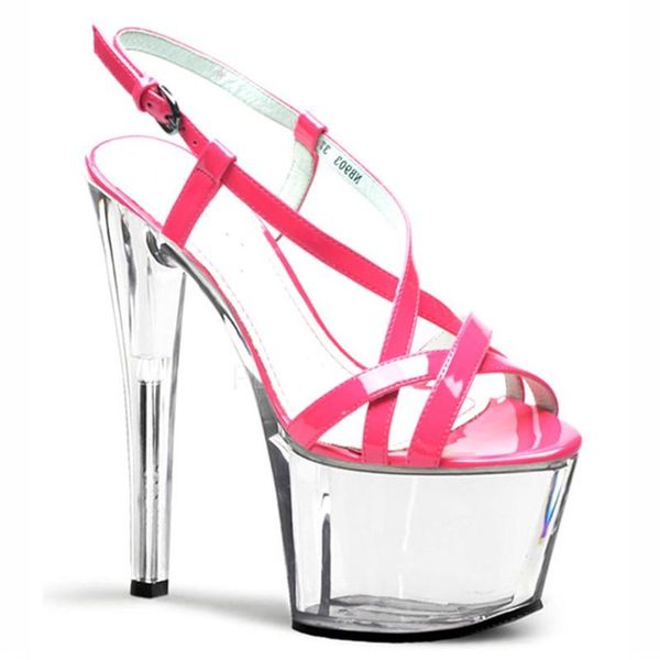 

super summer sandals heels women shoes stripper crystal 17cm, Black