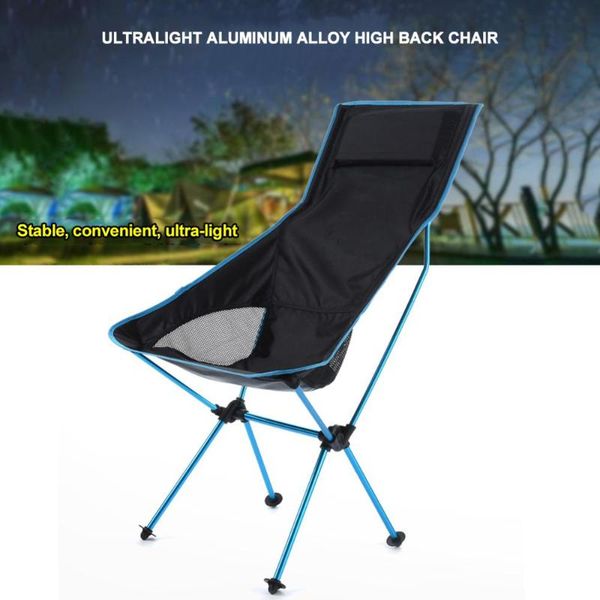 

outdoor ultralight folding moon chairs portable fishing camping chair foldable backrest seat garden office home furniture pads