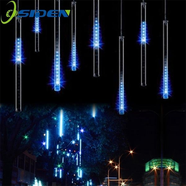 LED Meteor Shower Rain Lights 20CM 30CM 43cm 8Tube / set LED Christmas Wedding Garden Decoration String Light 110V / 220V 211104