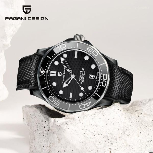 

men's mechanical watches automatic wrist watch men nh35 diver clock man curved sapphire glass wristwatches, Slivery;brown