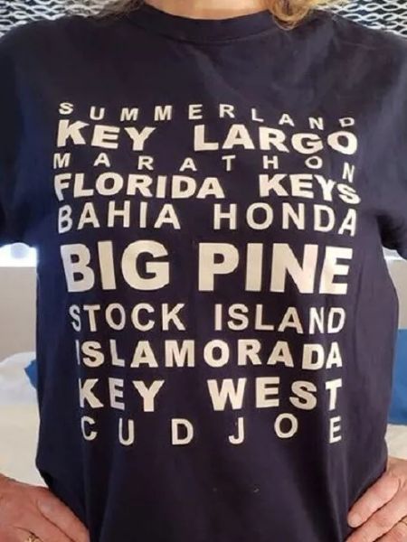 

islands of florida keys t shirt tee key west big pine key marathon islamorada, White;black