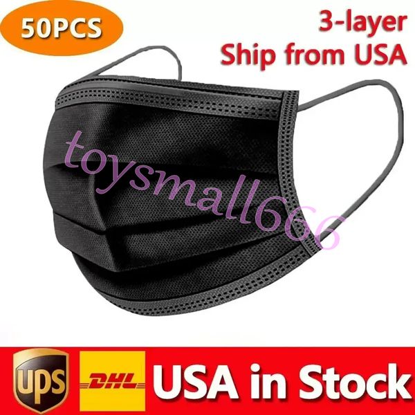 

usa in stock black disposable face mask 3-layer protection with earloop mouth sanitary outdoor masks gsjj1n21