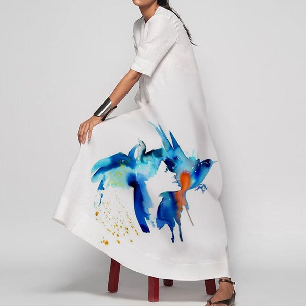 

casual long dress fashion women o-neck short sleeve printed casual daliy boho long maxi dress summer dress vestido de mujer 210521, Black;gray