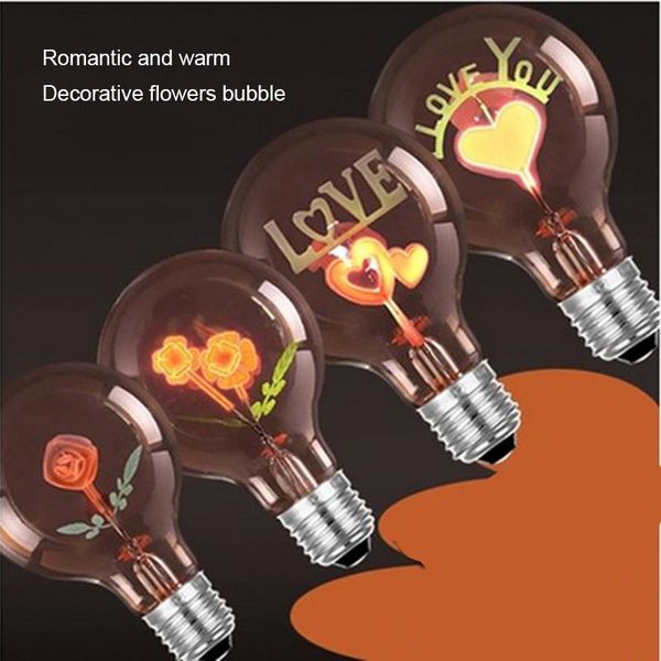 

party decoration 2021 led edison vintage starry sky lamp heart bottle retro firework dimmable bulbs for home christmas club lights