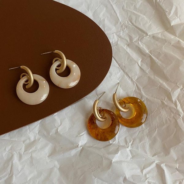 

dangle & chandelier bohemia sell like cakes irregular round earrings hollow out retro fashion acrylic punk women jewelry for party gift, Silver