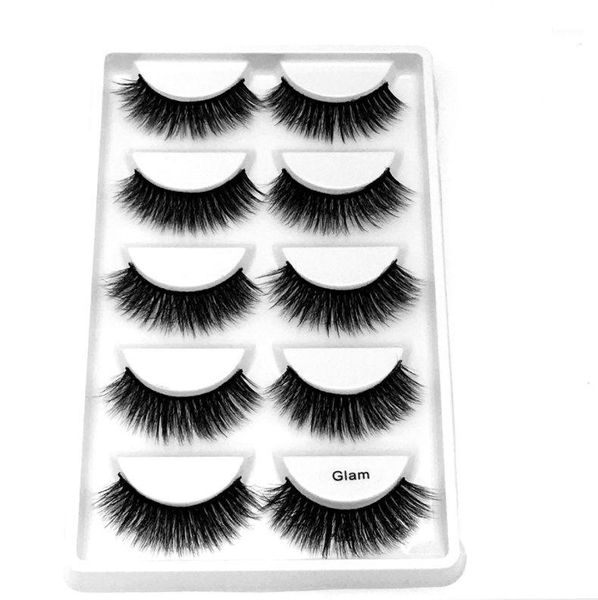 

pairs of 3d mink eyelashes natural false long extended silk handmade glam1