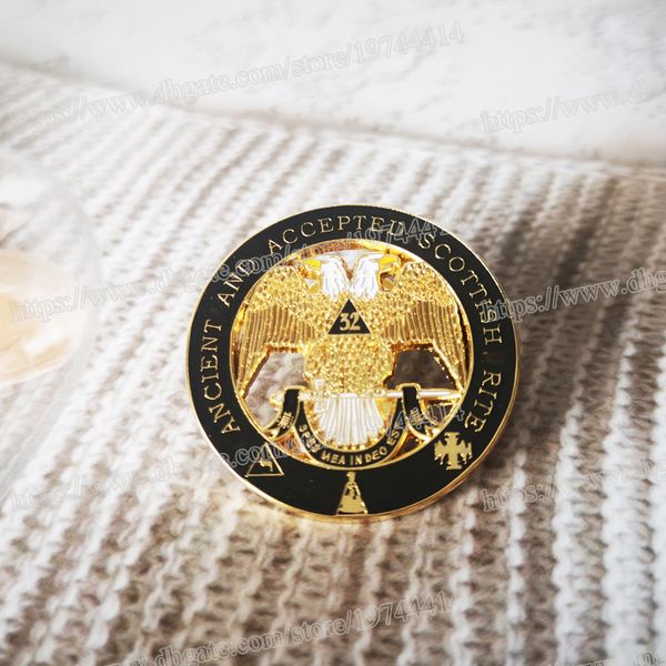 Atacado Masonic Lapel Pins Badge Mason Freemason Banhado a Ouro Acessórios para Negócios BLM26