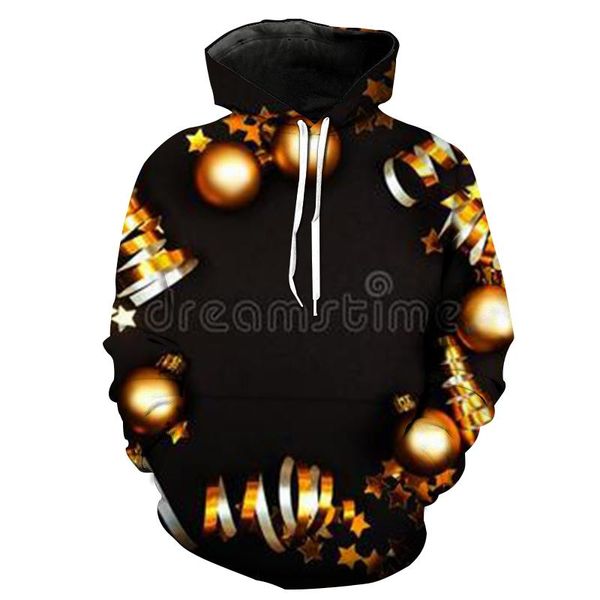

men's hoodies & sweatshirts spring, autumn and winter christmas 3d hoodie boy girl santa claus sweatshirt casual street clothing, Black