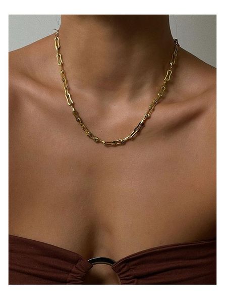 

chokers timeless wonder glam geo pave chains choker necklace for women titanium jewelry kpop designer ins gift goth egirl emo rare 2527, Golden;silver