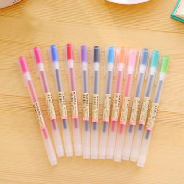 

gel pens 12 pcs/set colour pen set 0.5mm writing art drawing children diary graffiti card making natural