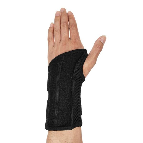 

wrist support comfortable breathable fit for right left hand black compression wrap sports brace, Black;red