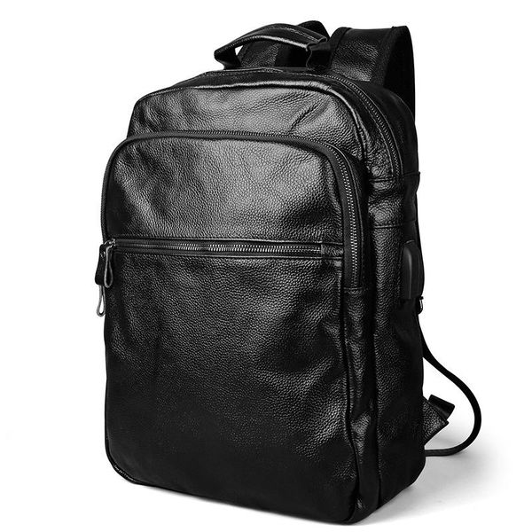 

backpack 2021 genuine leather men's male student travel bag men designers