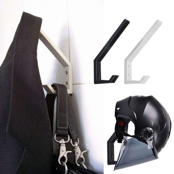 

hooks & rails 1/2pcs stainless steel hook abs motorcycle helmet holder jacket hanger home multipurpose wall mount rack for cabinet door