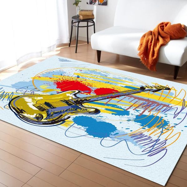 

carpets colorful guitar rock printed floor mat door mats lounge rug kids carpet living room bedroom modern home decoration