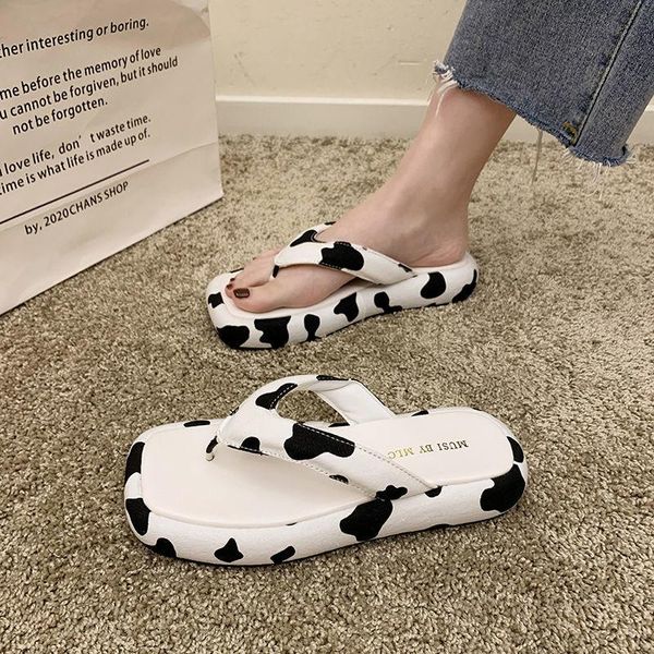 

slippers thick bottom platform sea flip-flop thong sandals summer shoes soft bathroom pillow slides outdoor indoor women, Black