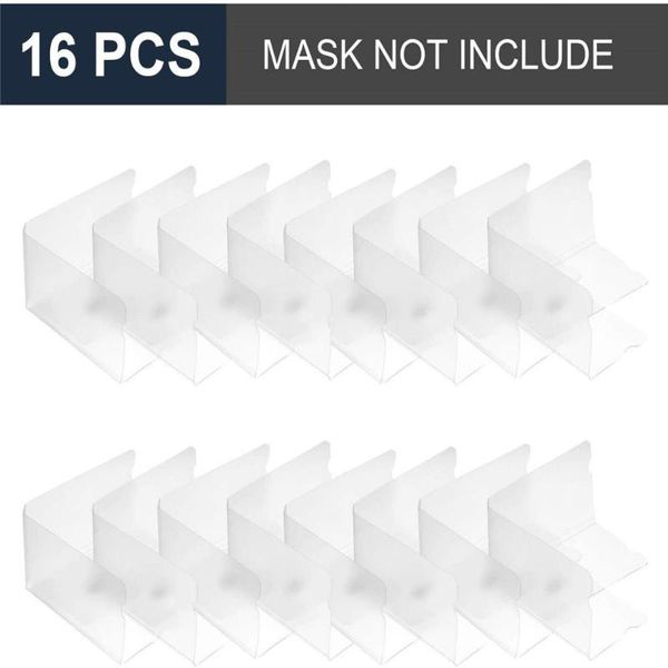 

hooks & rails house 16pcs portable face masks organizer and moisture-proof cleaning box filter mask storage clip transparent rack