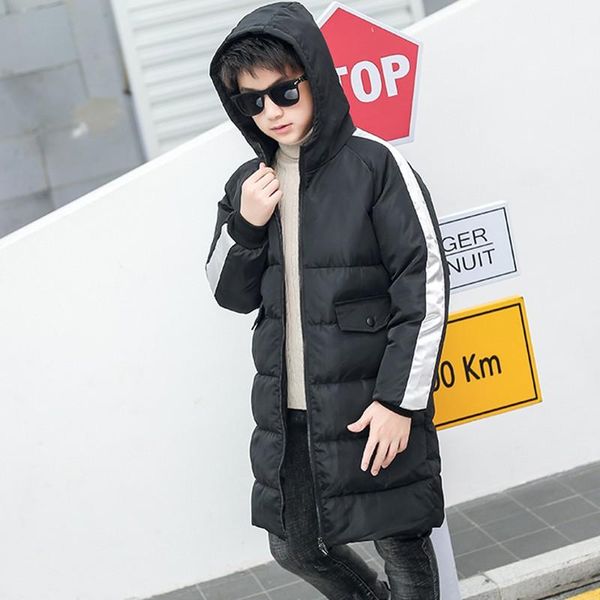 

coat boys and girls winter jacket hooded for kids winterjas jongen 8wc011, Blue;gray