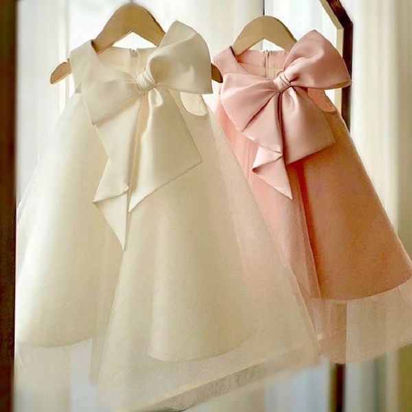 

girl's dresses big bow full moon birthday dress 2021 baby girl christmas communion dance party lace evening, Red;yellow