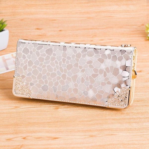 

wallets 2021 european and american style stone pattern ladies fashion long wallet pu leather single handle clutch, Red;black