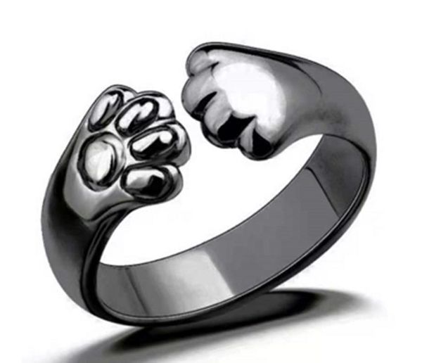 

wedding rings cute female cat dog thin ring rose gold silver color engagement luxury metal open for women, Slivery;golden