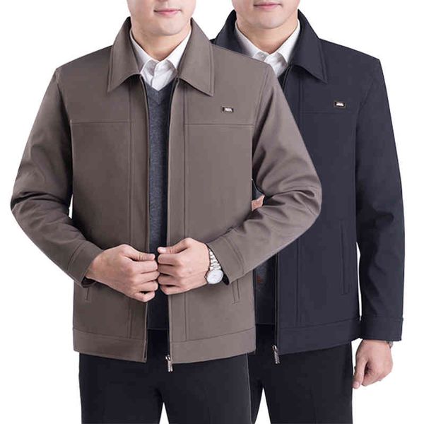 

middle-aged and older father coat male spring middle-aged thin section men's et dad loose shirt w374, Black