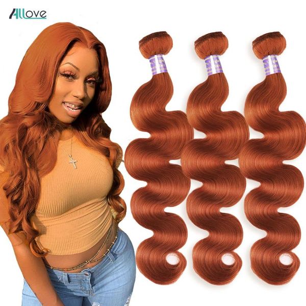 

human hair bulks orange ginger body wave bundles allove pre corlored brazilian 4 ombre 1 3 4pcs, Black