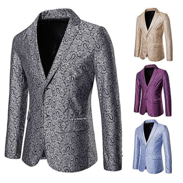 

blazers suits & color cashew flower single row two button large men's suit european jacket, White;black