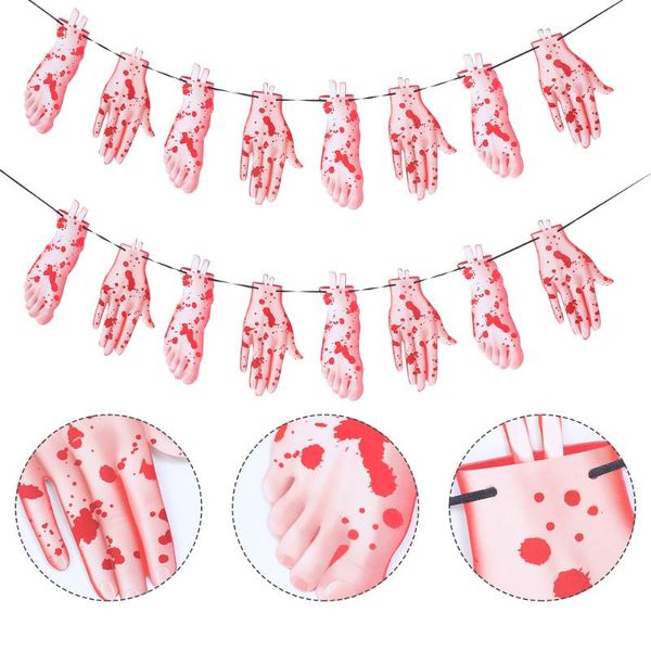 

party decoration 2pcs banner bloody bunting hanging garland haunted house decor