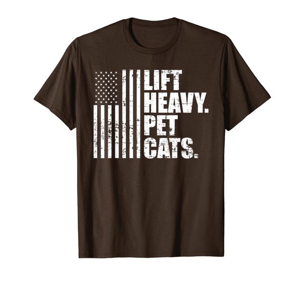 

lift heavy pet cats gym t-shirt for weightlifters t-shirt, White;black