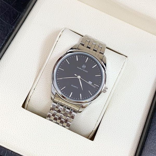 

wristwatches pablo raez sell steel men watch calendar fashion clock 3bar waterproof quartz wristwatch relogio masculino, Slivery;brown