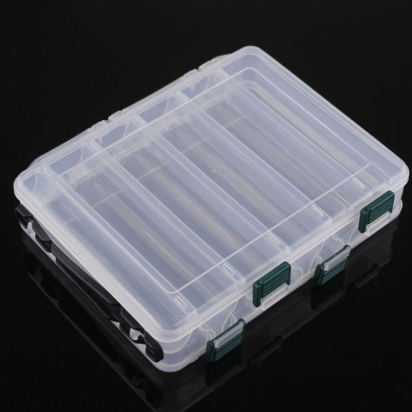 

double layers fish lure bait hook tackle box fishing tool storage case container accessories