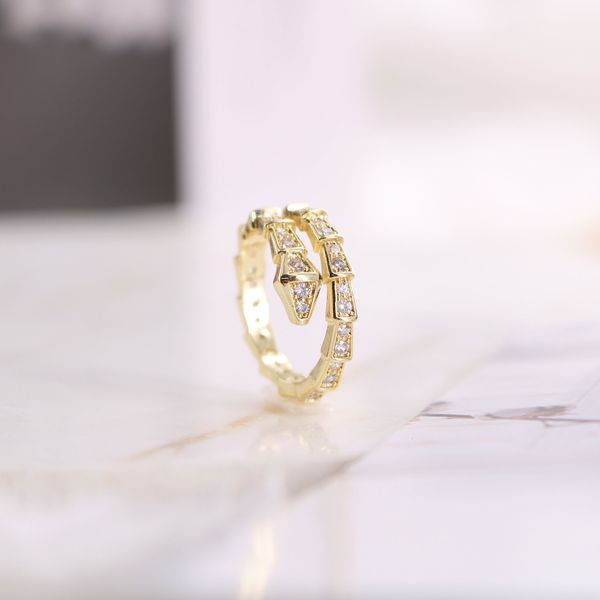 

decoration b baojia full diamond thin circle snake bone men's and women's open wind micro inlaid zircon couple's living ring, Silver