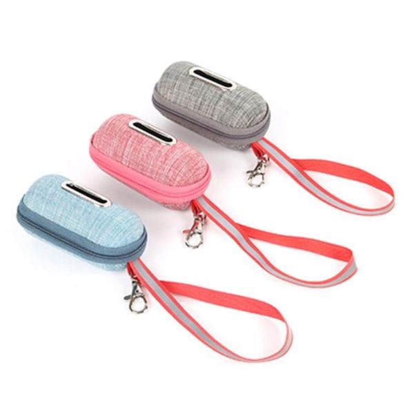 

dog portable pet poop bag dispenser pick-up bags holder with rope cleaning waste garbage box organizer travel & outdoors