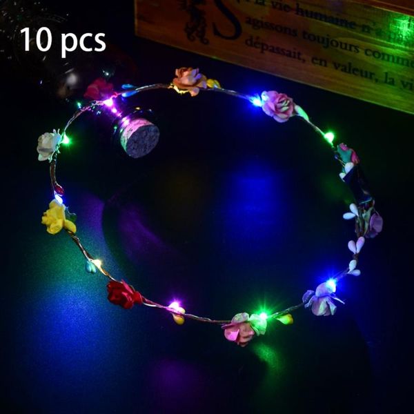 

decorative flowers & wreaths glowing wreath led light headwear tourist attraction hair ornaments hairband decoration accessories