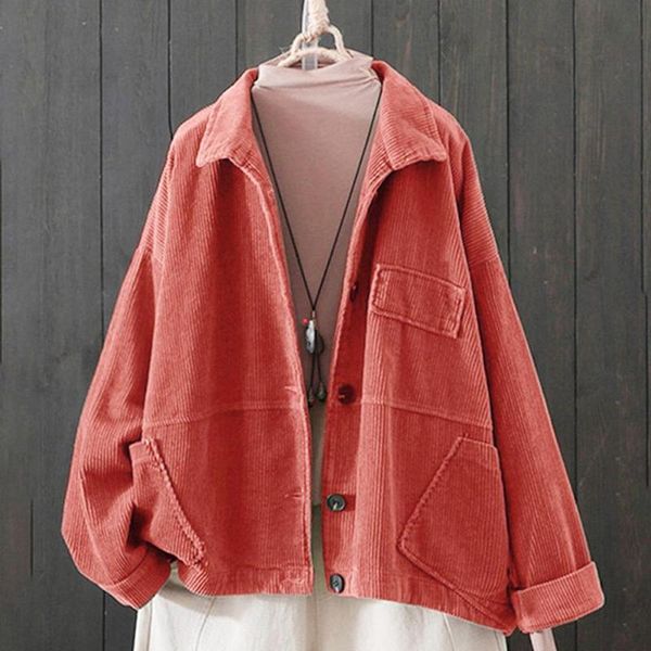 

women's jackets jacket women spring casual corduroy pocket plus size 5xl coat chaqueta mujer veste femme ceket kurtka bolerko cazadora, Black;brown