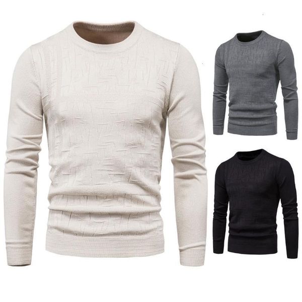 

men's sweaters knitted solid jacquard o-neck long sleeve spring and autumn fashion simple base shirt casual slim male pullover mka9, White;black