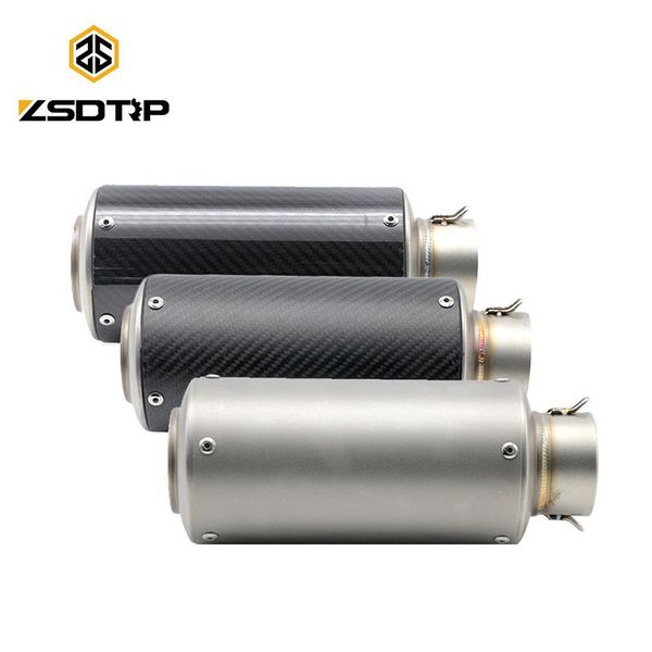 

motorcycle exhaust system zsdtrp 60mm pipe muffler carbon fiber sc gp racing mufflers for most motos