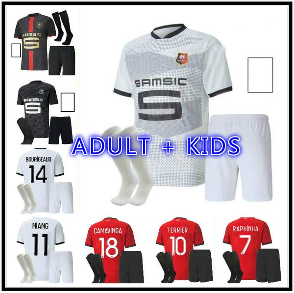 

men + kids kit 20 21 rennes soccer jersey 2021 raphinha niang terrier j.martin stade rennais fc bourigeaud home away football shirts, Black;yellow