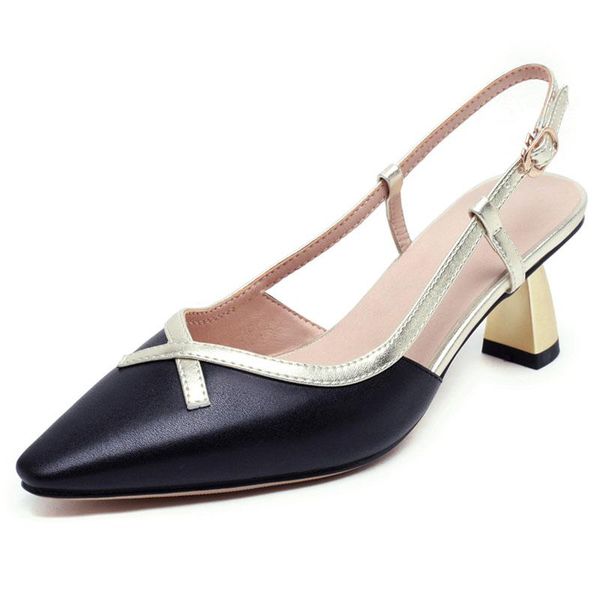 

fanyuan 2021 fashion high heels women pumps thick heel classic shallow beige prom wedding shoes woman size 34-43 dress, Black