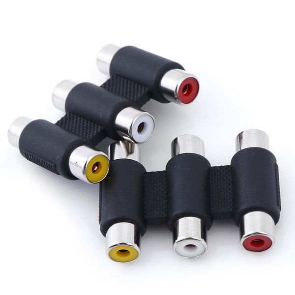 Jack Connector Coupler Adapter Triple 3RCA AV Audio Video Female Extension Adapter für Multimedia